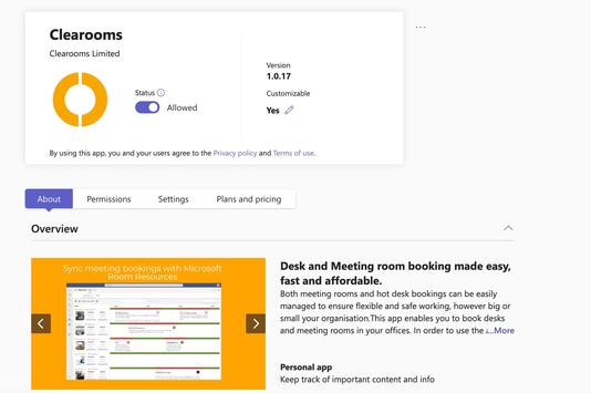 Desk booking software and integration with Microsoft Teams