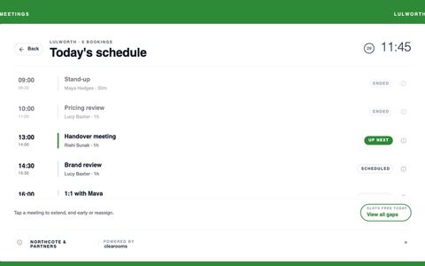 Headline theme display — Today's schedule