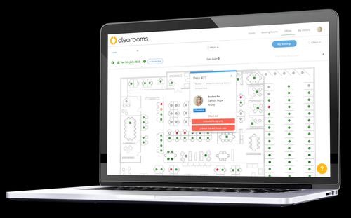 Desk booking software screen