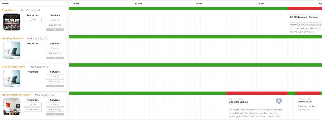 Step 5: View a list of the rooms available