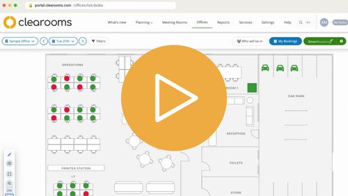 Play video: booking a desk in Clearooms (1 minute)