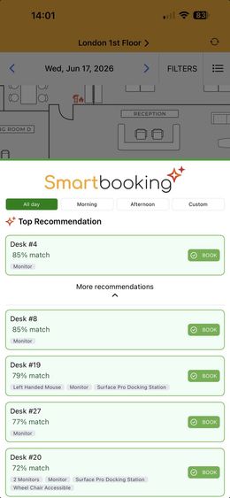 Let the app find your best seat