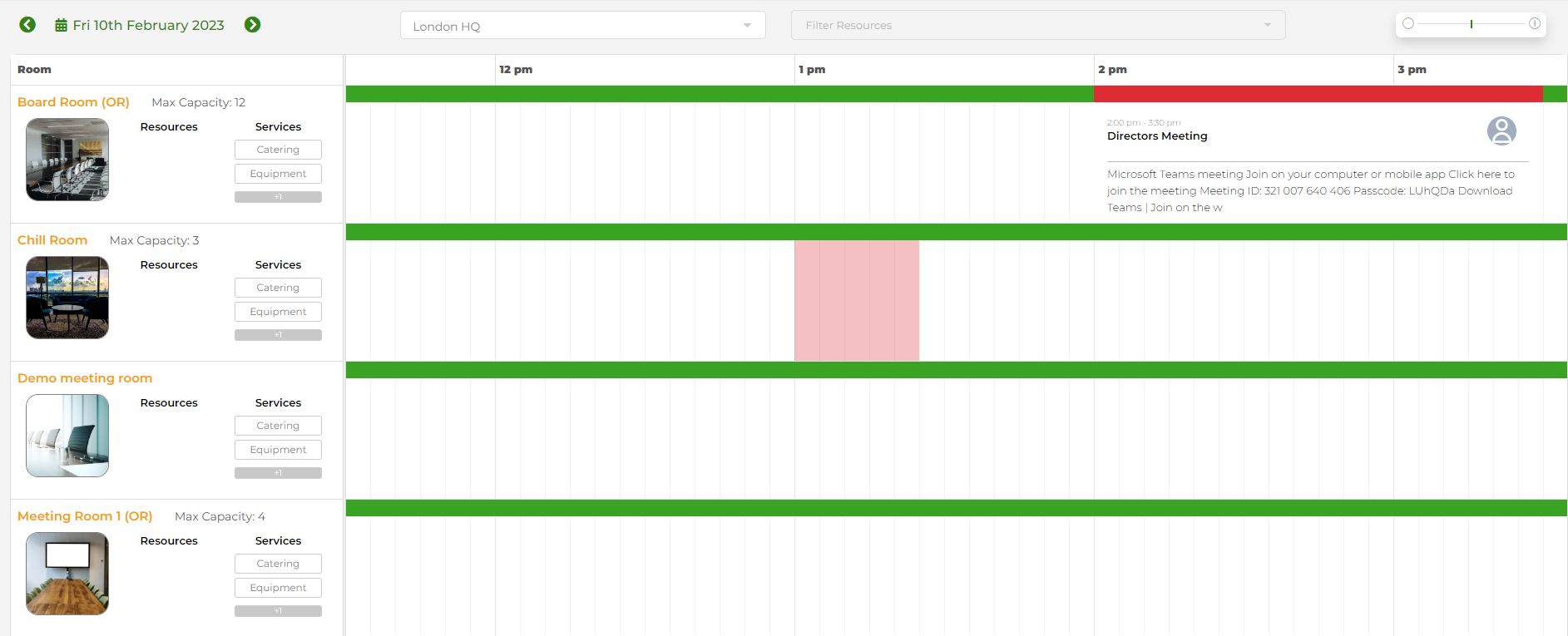 Step 6: Select room and time slot