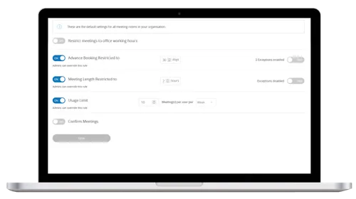 Our meeting room booking software offers unique features related to custom rules