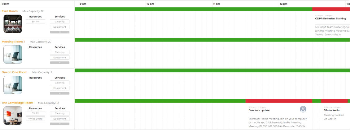 Step 5: View a list of the rooms available